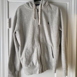 Light Grey Polo Zip Hoodie